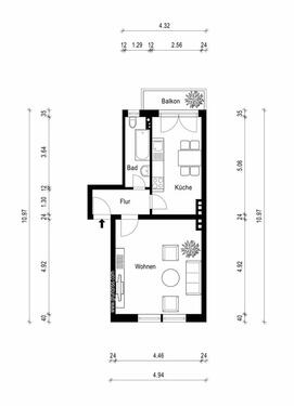 Foto - 1 Zimmer Erdgeschoßwohnung in Magdeburg