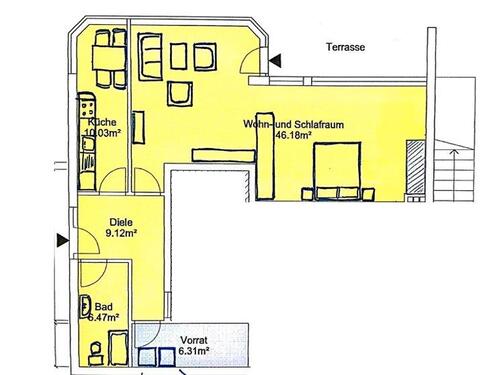 Foto - 1 Zimmer Erdgeschoßwohnung zur Miete in Koblenz