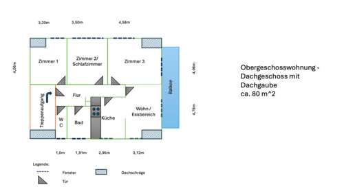 Foto - Komplett sanierte 4-Zimmer-Obergeschosswohnung mit Südbalkon