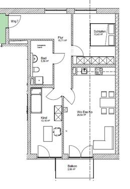 Foto - Neubau - 3 ZKB Balkon zentrumsnah
