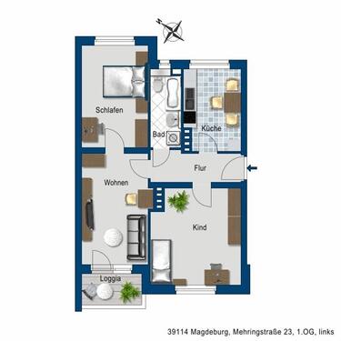 Foto - Etagenwohnung zur Miete in Magdeburg