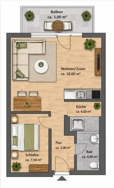Foto - Gemütliche 1-Zimmer-Wohnung mit Balkon & Aufzug in ruhiger Lage –