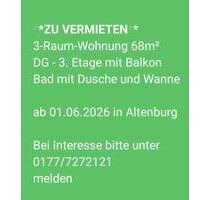 3 -Raum - Wohnung zu vermieten - 650,00&nbsp;EUR Kaltmiete, ca.&nbsp; 68,00&nbsp;m&sup2; in Altenburg (PLZ: 04600)