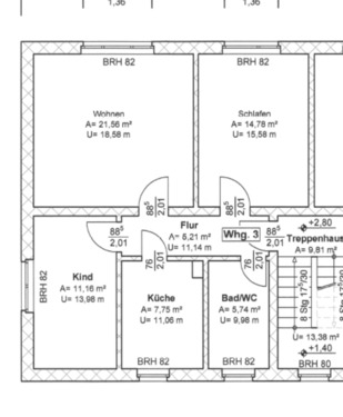 Foto - 3 Zimmer Wohnung in Sabrodt - 377,00&nbsp;EUR Kaltmiete, ca.&nbsp; 66,20&nbsp;m&sup2;