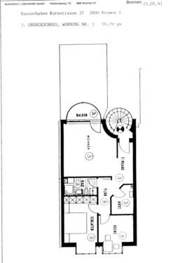 Foto - 2 Zimmer Whg. Kü. Duschbad, sw Balkon, Nähe Roteskreuzkrankenh