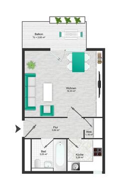 Foto - Moderne 1-Zimmer-Wohnung mit Balkon in München