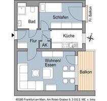 Tolle 2 Zimmerwohnung mit Balkon - Frankfurt am Main Fechenheim