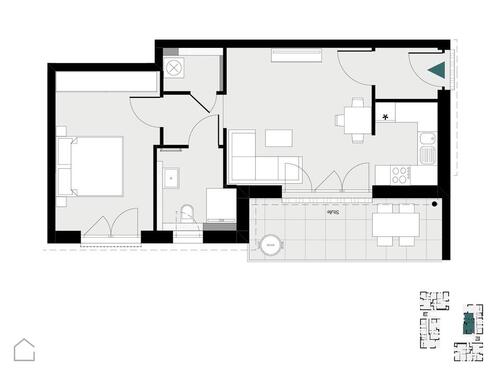 Foto - Neubau - Moderne 2-Zi.-Whg. mit EBK, FBH, KFZ-TG 