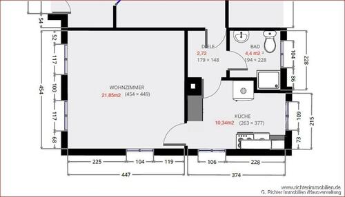 Foto - 1 Zimmer Erdgeschoßwohnung zur Miete in Freiberg