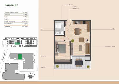 Foto - 2 Zimmer Etagenwohnung zur Miete in Randersacker