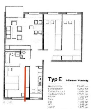 Foto - 4-Zi-Wohnung, 96 qm, Balkon, Garage, Einbauküche