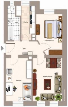 Foto - 3 Zimmer Dachgeschoßwohnung zur Miete in Nürnberg