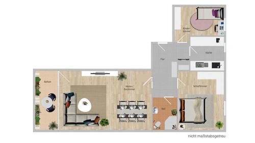 Foto - Frisch renovierte 3-Zimmer-Wohnung – Balkon – 6. OG – Nähe DEZ