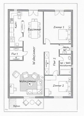 Foto - Kernsanierte 3,5-Zi.-Wohnung (1. OG) 