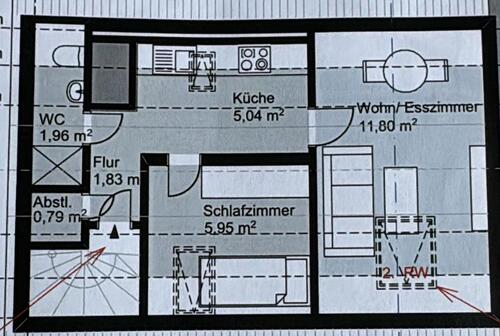 Foto - 2 Zi DG Wohnung - 650,00&nbsp;EUR Kaltmiete, ca.&nbsp; 28,00&nbsp;m&sup2;