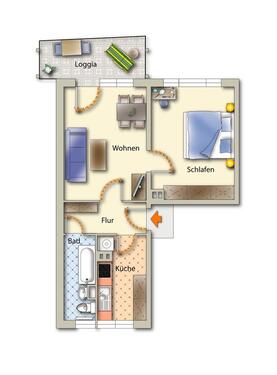 Foto - 2 Zimmer Etagenwohnung zur Miete in Freiberg