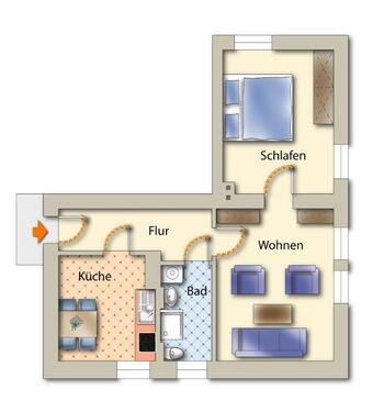 Foto - 2 Zimmer Etagenwohnung zur Miete in Freiberg