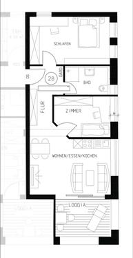 Foto - Exklusives Wohnen: 3-Zimmer Wohnung mit Loggia- Erstbezug