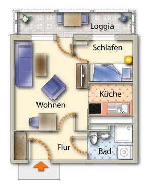 Foto - 1 Zimmer Etagenwohnung zur Miete in Freiberg