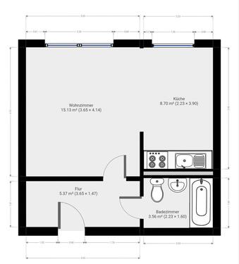 Foto - Schicke 1-Zi-Wohnung in Grünau mit Möbelübernahme – direkt einzie