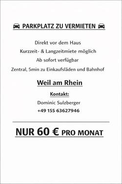 Foto - Parkplatz zu Vermieten in Weil am Rhein