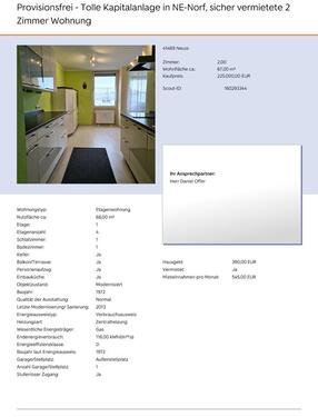 Foto - Provisionsfrei - Tolle Kapitalanlage in NE-Norf, sicher vermietet