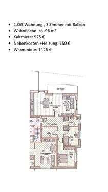 Foto - 3 Zimmer Wohnung - 975,00&nbsp;EUR Kaltmiete, ca.&nbsp; 96,00&nbsp;m&sup2;