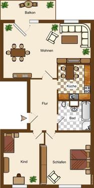 Foto - Etagenwohnung zur Miete in Cottbus