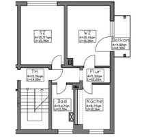 San. Erdgeschoss 2-Raum-WE mit Balkon und Tageslichtbad - 52 m² - Drei Gleichen