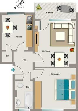Foto - 2.5 Zimmer Erdgeschoßwohnung zur Miete in Bottrop