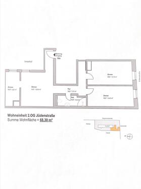 Foto - Dreiraumwohnung mit 68,30 m ² zu vermieten