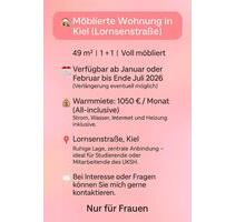 Möblierte Wohnung zur Untermiete in Brunswik - Kiel Blücherplatz