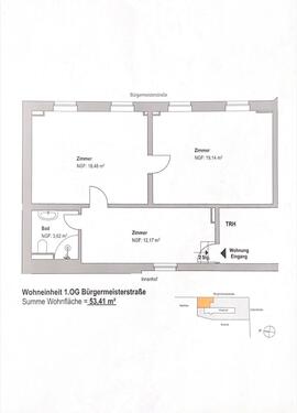 Foto - Zweiraumwohnung mit 53,41 m² zu vermieten