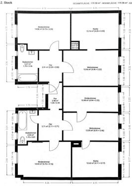 Foto - 6 Zimmer Wohnung - 615,00&nbsp;EUR Kaltmiete, ca.&nbsp; 122,00&nbsp;m&sup2;