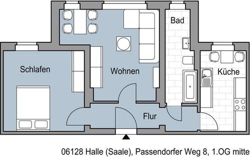 Foto - 2 Zimmer Etagenwohnung zur Miete in Halle (Saale)