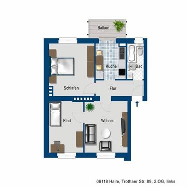 Foto - 3 Zimmer Etagenwohnung zur Miete in Halle (Saale)