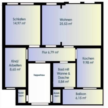 Foto - 3-Raum- Mansarde - 450,00 EUR Kaltmiete,