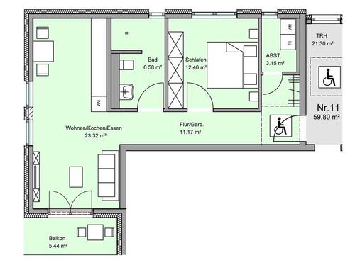 Foto - Moderne 2-Zimmer-Wohnung mit Balkon und Aufzug in zentraler Lage