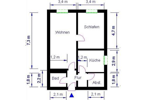 Foto - 2 Zimmer Etagenwohnung zur Miete in Magdeburg