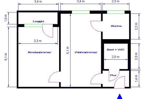 Foto - 2 Zimmer Etagenwohnung zur Miete in Magdeburg