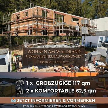 Foto - Neubau Wohnungen zu vermieten 1 x 117qm, 2 x 62,5qm