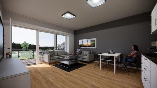 Foto - Barrierefreie 2-Zimmer-Wohnung mit Südbalkon und Aufzug nahe LeipzigHalle im Niedrigenergiehaus