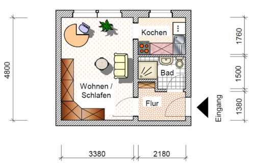 Foto - 1 Zimmer Etagenwohnung zur Miete in Bad Elster