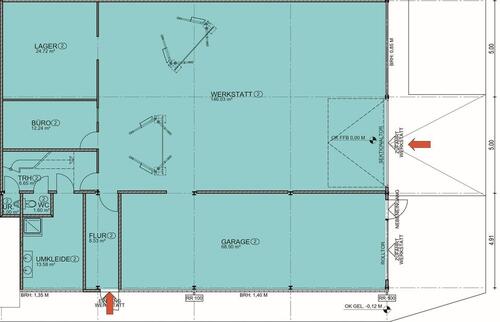 Foto - Halle mit WC und Nebenraum - 1.340,00 EUR Kaltmiete,