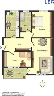 Foto - 3 Zimmer Etagenwohnung zur Miete in Osnabrück