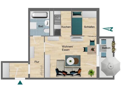 Foto - Etagenwohnung zur Miete in Triptis