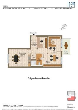 Foto - RH1.02 Ruhige Innenhof Lage mitten im Zentrum, 2 Zimmer 69 m² Neubau an der Lahn, Buderusplatz