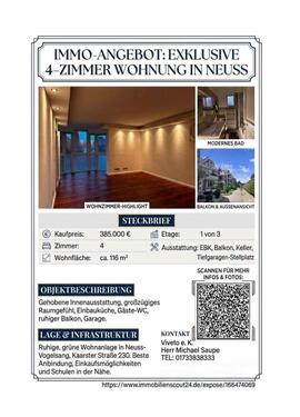 Foto - Elegante 4-Zimmer Wohnung mit Balkon in Neuss