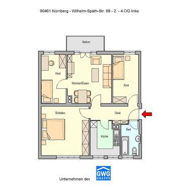 Foto - 4 Zimmer Etagenwohnung zur Miete in Nürnberg