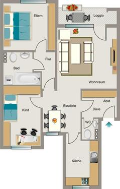 Foto - 3.5 Zimmer Etagenwohnung zur Miete in Voerde (Niederrhein)